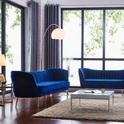 Margo Sofa 622 in Navy Velvet Fabric by Meridian w/Options