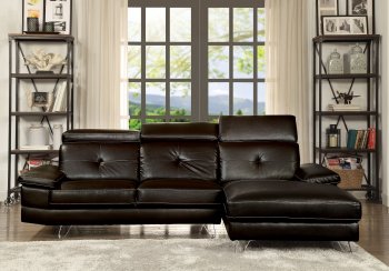 Aeryn Sectional Sofa 52045 in Espresso PU by Acme [AMSS-52045-Aeryn]