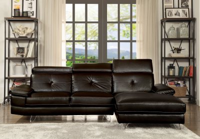 Aeryn Sectional Sofa 52045 in Espresso PU by Acme