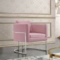 Pippa Accent Chair 524 in Pink Velvet Fabric by Meridian