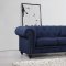 Chesterfield Sofa 662 in Navy Linen Fabric w/Optional Items