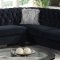 Dalia Modern Sectional Sofa in Back Velvet Fabric