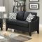 F6909 Sofa & Loveseat Set in Black Linen-Like Fabric by Boss