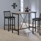 Caitlin 72030 Bar Table 3Pc Set in Oak & Black by Acme w/Options