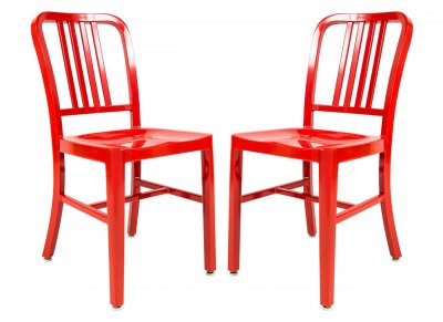 Alton Set of 4 Dining Chairs NA15R in Red by LeisureMod