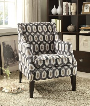 Zarate Accent Chair 59444 2Pc Set in Patterned Fabric by Acme [AMAC-59444-Zarate]