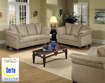 Sienna Mocha Microfiber Contemporary Sofa & Loveseat Set [CHFS-SU-6810011-Serta Gigi]