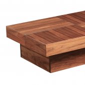 Abby Rectangle Coffee Table in Walnut w/Options by Whiteline