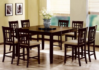 Capuuccino Finish Counter Height Dinette w/Lazy Susan