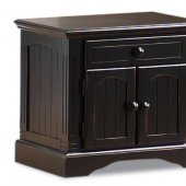 Antique Distressed Ebony Finish Contemporary Nightstand