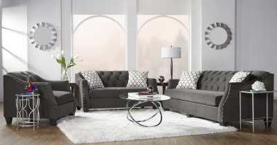 16150 Sofa in Bing Ash Fabric by Serta Hughes w/Options