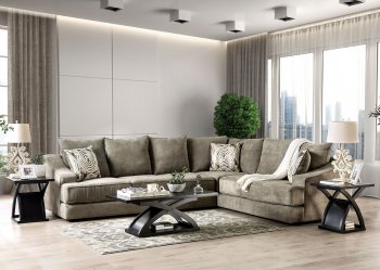 Senda Sectional Sofa SM9107 in Taupe Fabric w/Options [FASS-SM9107-Senda]