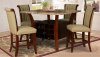 Honey Marble Top & Brown Base Modern 5Pc Dining Set w/Options