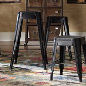 Amara 5035BLK Metal Stool Set of 4 Choice of Height Homelegance