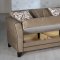 Rainbow Dark Beige Fabric Living Room Sleeper Sofa w/Storage