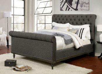 Hoven Bed CM7889 in Gray Linen-Like Fabric [FAB-CM7889-Hoven]