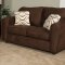 Sierra Chocolate Fabric Modern Loveseat & Sofa Set w/Options