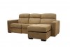 Tan Microfiber Modern Reclining Sectional Sofa w/Storage Chaise