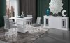 Monaco Bar Table 5Pc Set in White by Global w/03 BS Barstools