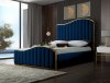 Jolie Bed in Navy Velvet Fabric by Meridian w/Options