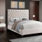 Cruz Bed in Cream Velvet Fabric by Meridian w/Options