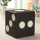 Black & White Leather-Like Vinyl Modern Ottoman