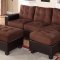 2500 Sectional Sofa Set in Dark Brown Bi Cast & Brown Microfiber