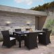 Junction 7 Piece Outdoor Dining Set in Brown/White by Modway