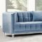 Mariel Sofa 629 in Sky Blue Velvet Fabric by Meridian w/Options