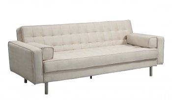 Off White Premium Fabric Contemporary Convertible Sofa Bed [LSSB-Valentino]