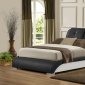 B160 Upholstered Bed in Black Leatherette