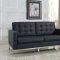 Loft Leather Sofa in Black by Modway w/Options