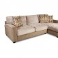 Cream Bella Coffee Fabric Elegant Contemporary Sectional Sofa