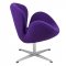 Swan Lounge Chair SW29PRW in Purple Wool by LeisureMod