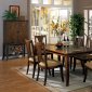 Distressed Natural Wood Dining Furniture W/Diamond Pattern & Bar