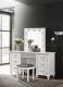 Barzini Vanity Set 205897 in White by Coaster w/Stool