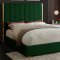 Becca Bed in Green Velvet Fabric by Meridian w/Options