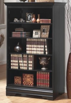 Black Finish Contemporary Bookcase w/Five Storage Shelves [CRBC-480-800433]