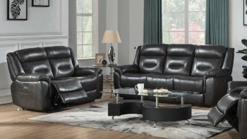 Imogen Power Motion Sofa 54805 in Dark Gray Leather-aire by Acme [AMS-54805-Imogen]