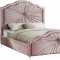 Rosie Upholstered Bed in Pink Velvet Fabric by Meridian