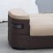 Cream Fabric & Brown Vinyl Two-Tone Modern Sofa Bed w/Options