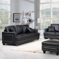 Ferrara Sofa 655 in Black Bonded Leather w/Optional Items