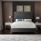 Cruz Bed in Grey Velvet Fabric by Meridian w/Options