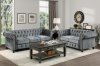 Welwyn Sofa & Loveseat 9326DG in Dark Gray Velvet by Homelegance