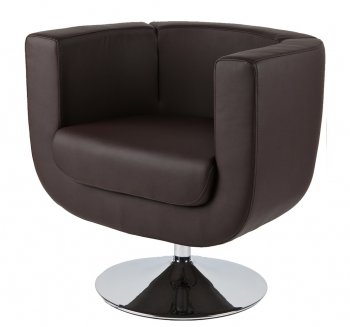 Bliss Swivel Chair in Chocolate Leatherette by Whiteline Imports [WLCC-Bliss Chocolate]