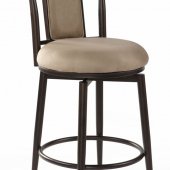 Autumn Rust Metal Base & Taupe Suede Seat Set of 2 Barstools