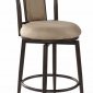 Autumn Rust Metal Base & Taupe Suede Seat Set of 2 Barstools