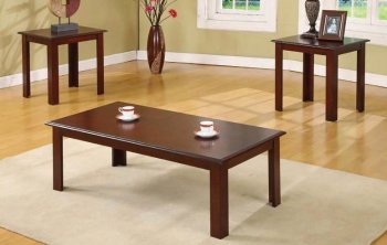 Espresso Finish Modern 3Pc Coffee Table & 2 End Tables Set [ABCCT-4229]