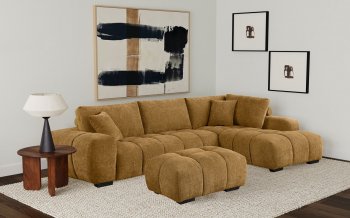 Camacho Sectional Sofa 503985 in Amber Fabric by Coaster [CRSS-503985 Camacho]