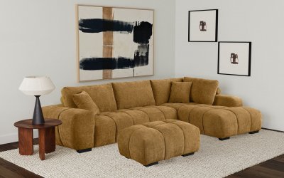 Camacho Sectional Sofa 503985 in Amber Fabric by Coaster